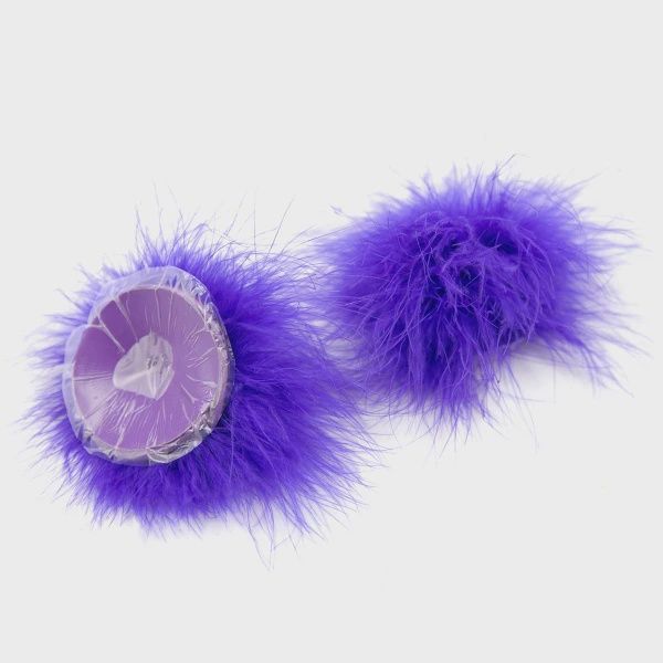 Fluffy Nipple Covers, Colour: Purple