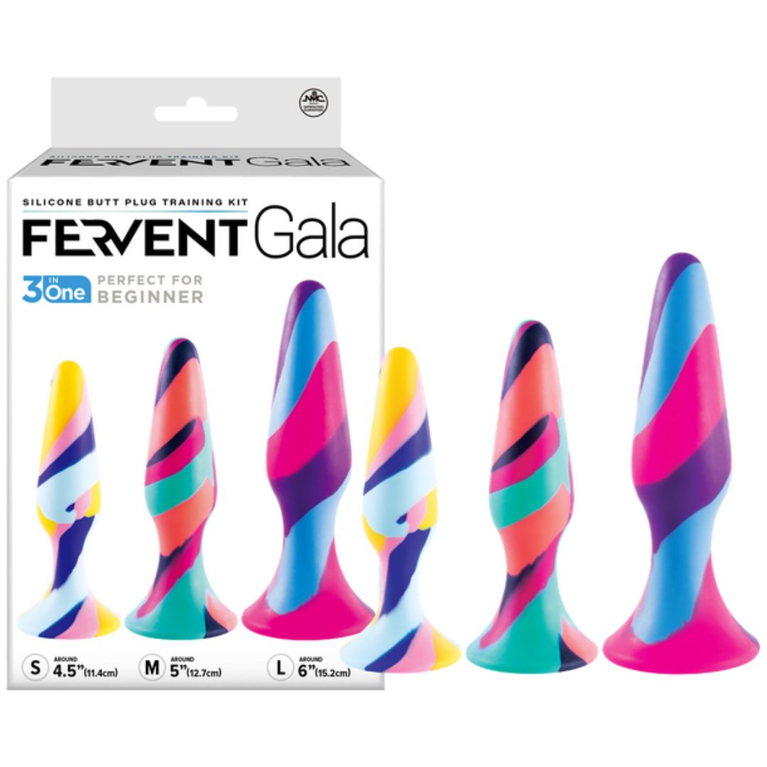 Colourful Fun 3pc Silicone Butt Plug Kit