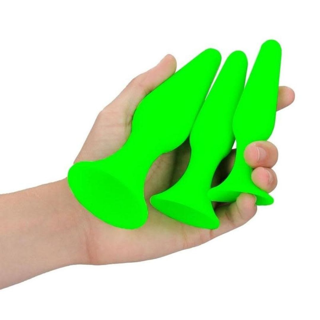 OUCH! Glow in the Dark Butt Plug Set (3)