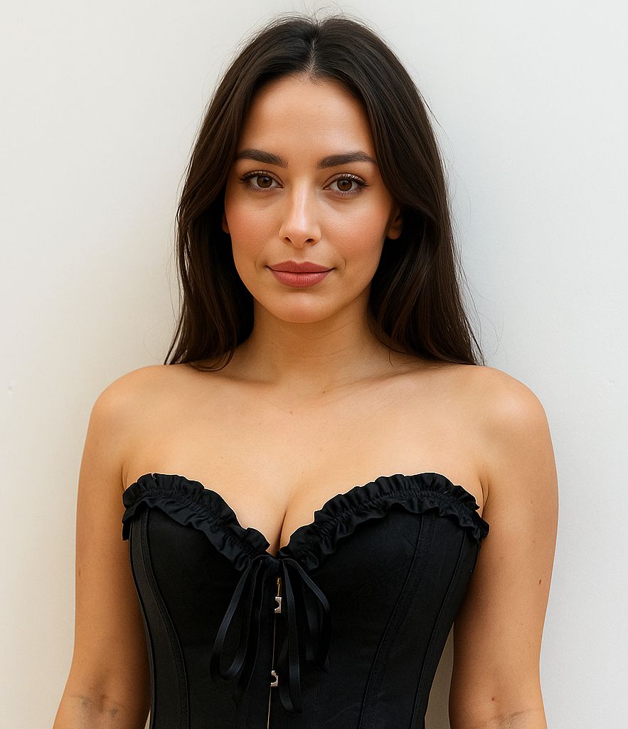 Gothic Brocade Corset Black