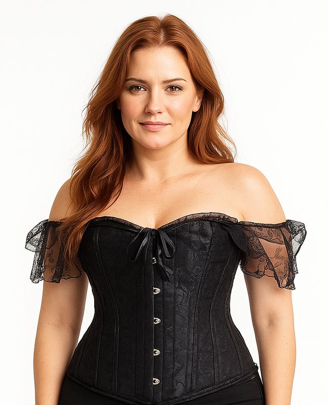 Lace Corset with puff sleeves