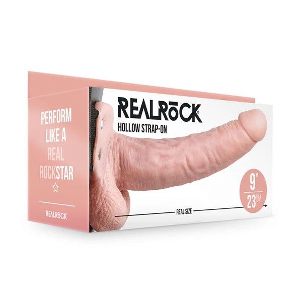 REALROCK Hollow Strap on with Balls - 23 cm Flesh