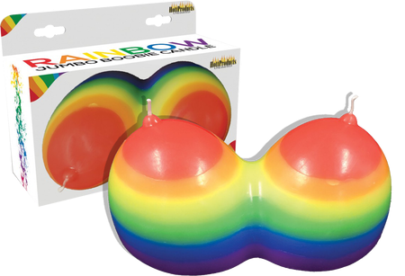 Rainbow Jumbo Boobie Candle