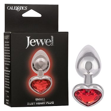 Jewel Ruby Heart Butt Plug, Size: Small