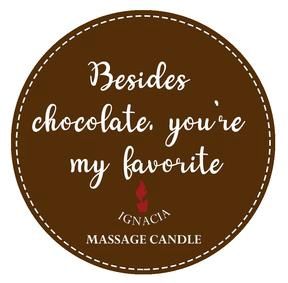 Massage Candle 135g, Scent: Besides Chocolate you're my favourite (Chocolate &amp;