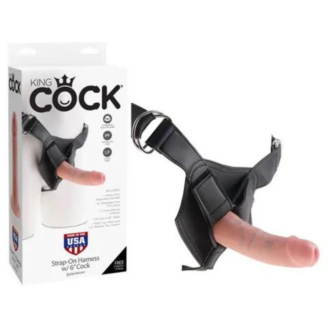 King Cock Strap-On Harness With 6" Dong