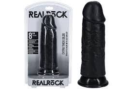 RealRock 20cm Extra Thick Dildo, Colour: Black
