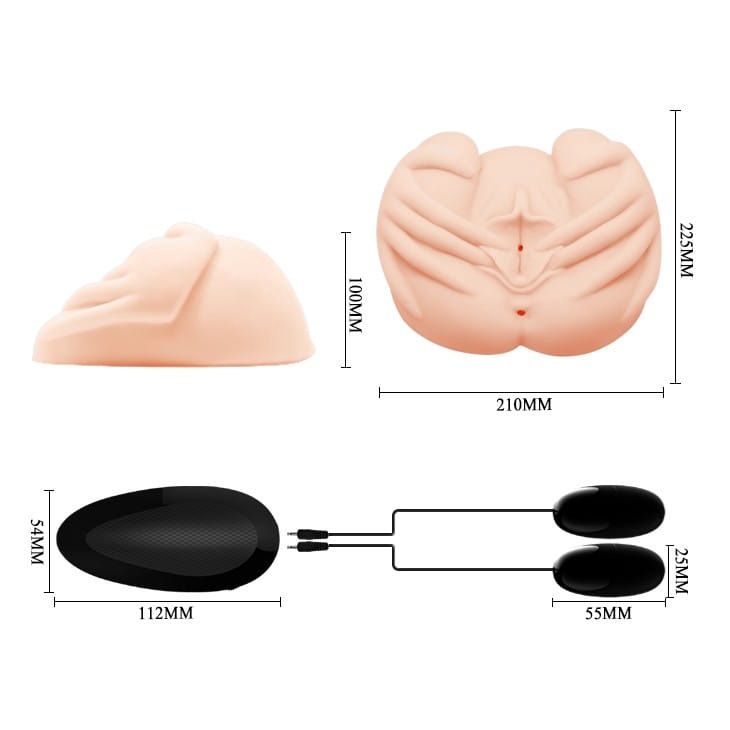 Vagina &amp; Anal Masturbator (210mm x 225mm x 100mm)