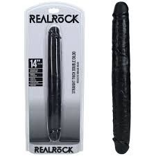 RealRock 35cm Thick Double Dildo - Black