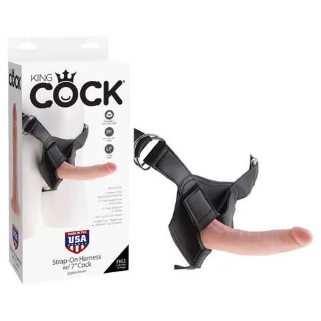 King Cock Strap-On Harness With 7" Cock