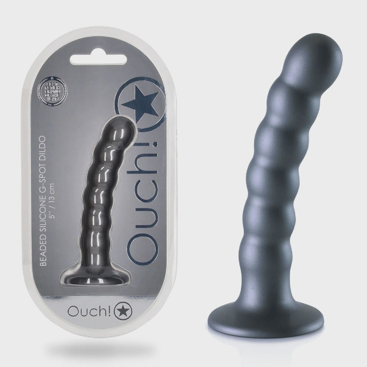 Ouch! Beaded Silicone G-Spot Dildo - 5'' / 13cm