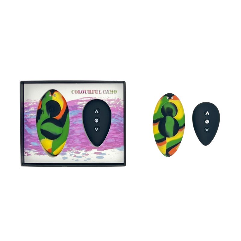 Colourful Camo Remote Control Panty Vibe