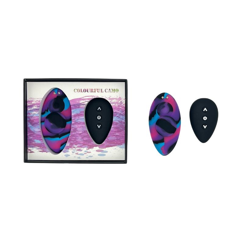 Colourful Camo Remote Control Panty Vibe