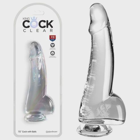 King Cock Clear 7.5" Cock With Balls