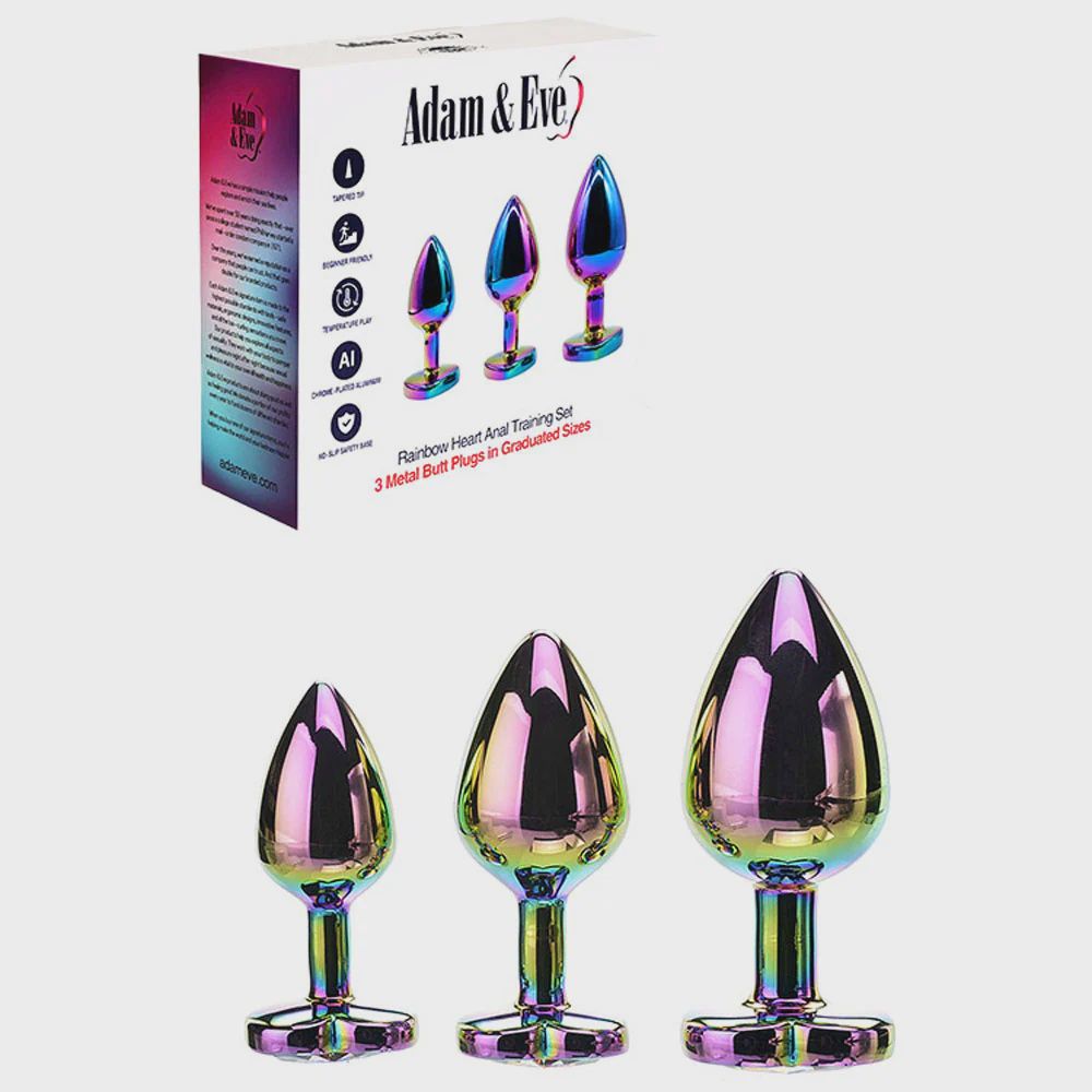 Adam &amp; Eve RAINBOW HEART GEM ANAL TRAINING SET