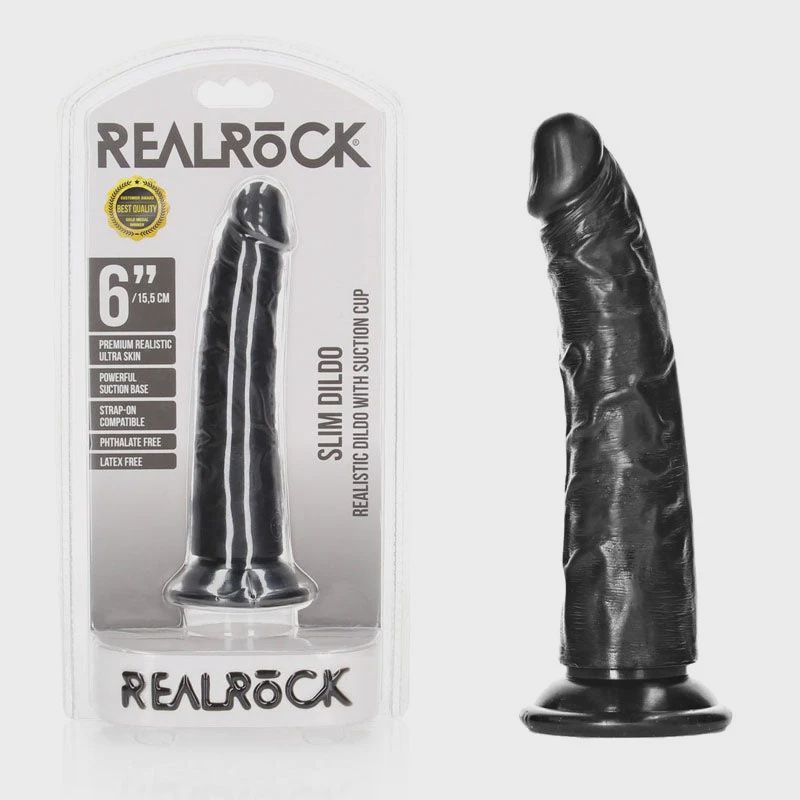 RealRock Realistic Slim Dildo without Balls - 15.5cm