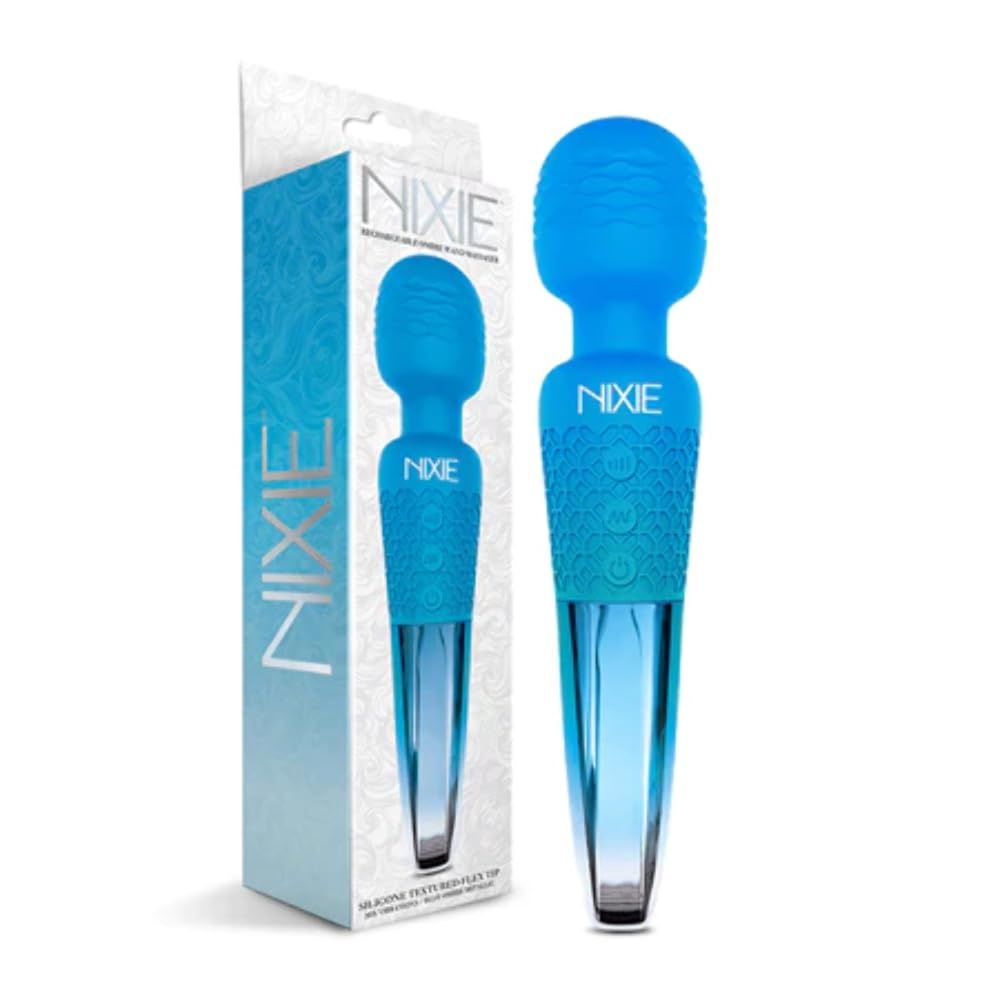 NIXIE Rechargeable Wand Massager, Colour: Blue