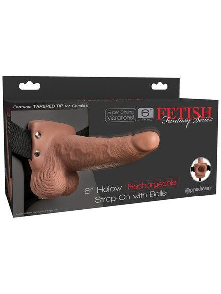 Hollow Rechargeable Strap-On with Balls