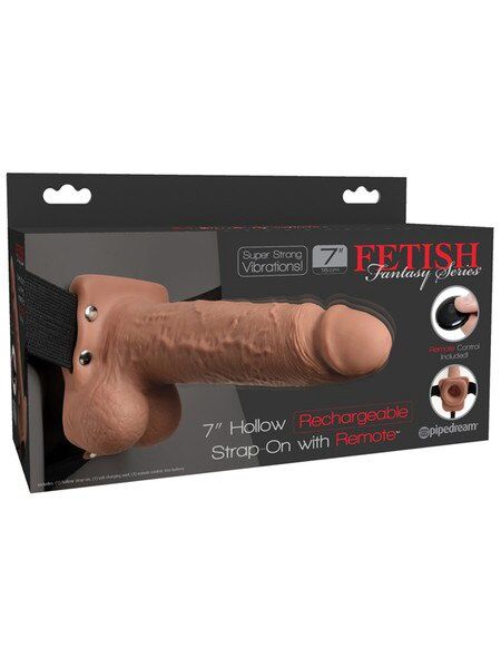 Hollow Rechargeable Strap-On with Balls