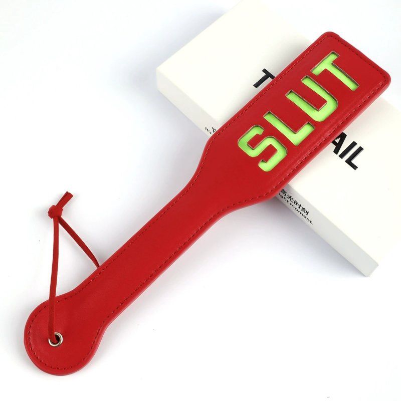 Luminous Spanking Fun Paddle, Colour: Red, Style: Slut