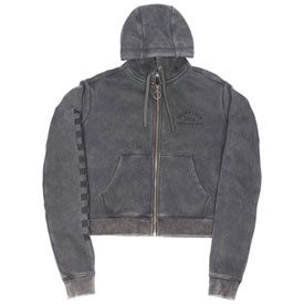 WOMENS Discord Overdyed Heayweight Crop Zip Up