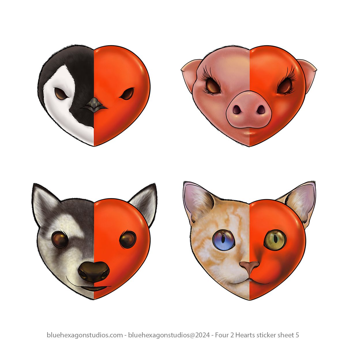 Four 2 Hearts Sticker Packet