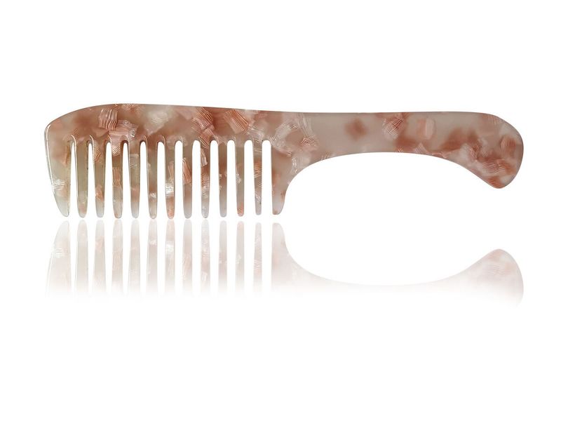 Pettine Manico / Kamm Rhodoid mit Griff Dusty Pink