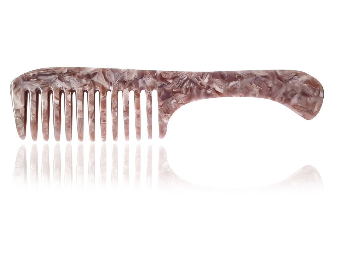 Pettine Manico / Kamm Rhodoid mit Griff Rosa-Antico