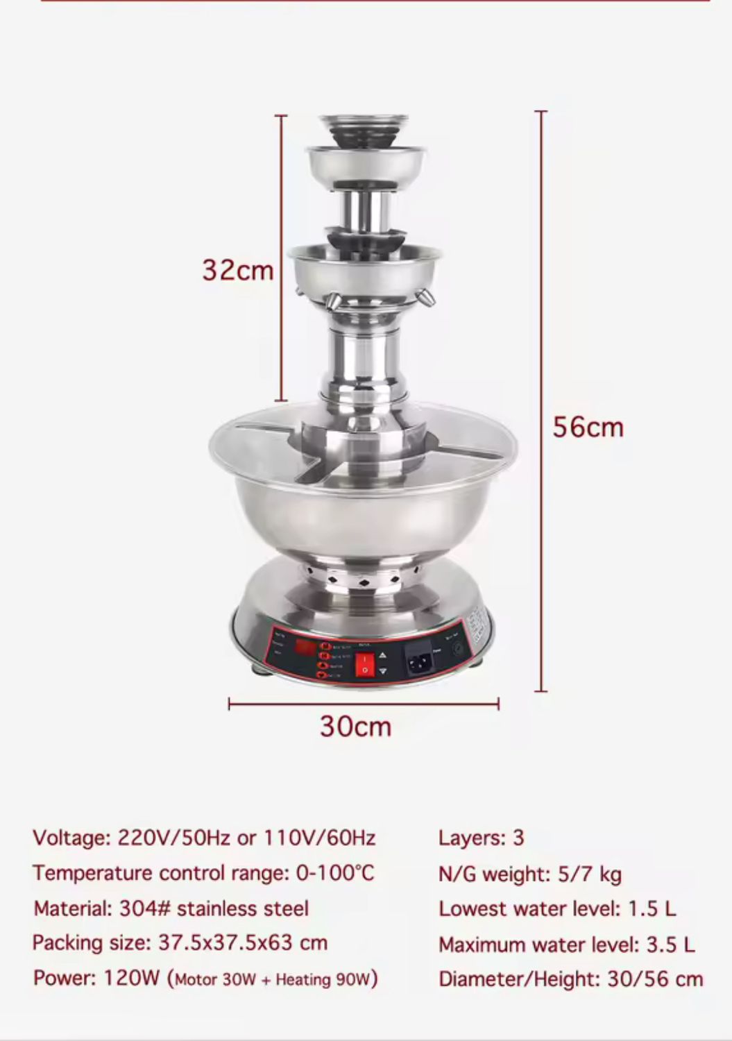 Waterfall Wine Juice Fountain Machine 3Layer