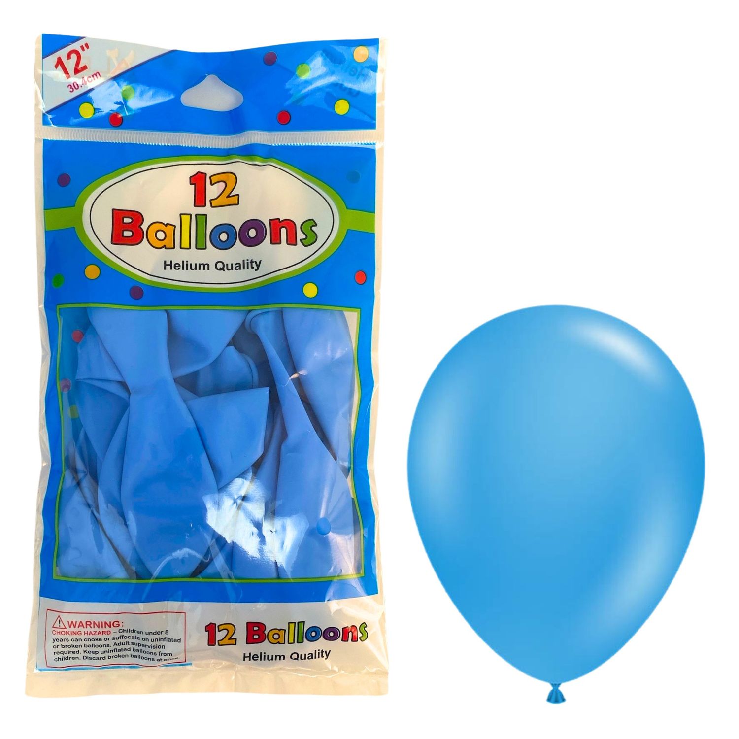 Alef Balloons Helium Quality 12pcs Baby Blue