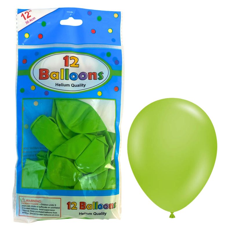 Alef Balloons Helium Quality 12pcs Lime Green