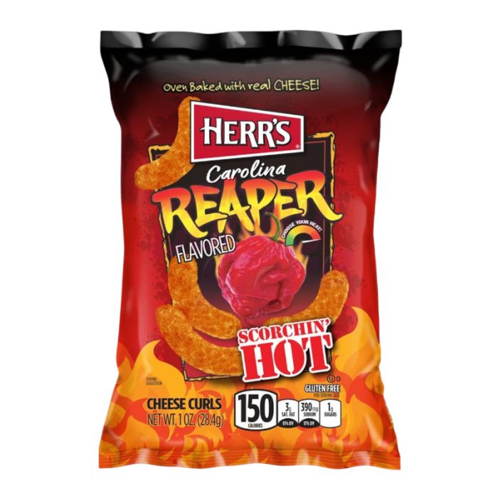 Herr&#39;s Carolina Reaper Flavored Cheese Curls - 1oz (28.4g)