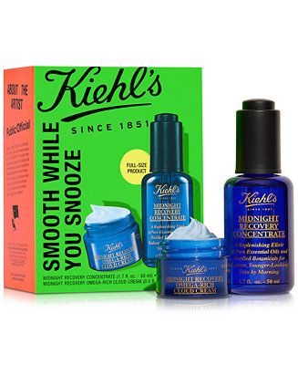 Kiehls /Smooth While You Snooze Recovery Concentrate &amp; Cream Set