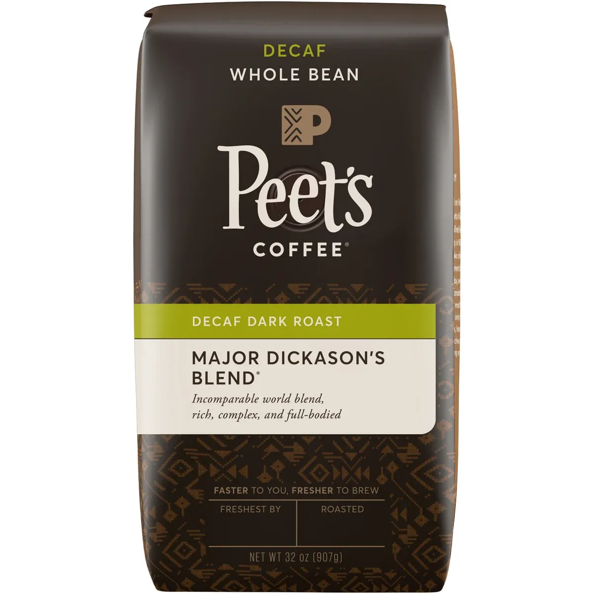 DECAF WHOLE BEAN PEET'S COFFE DARK ROAST