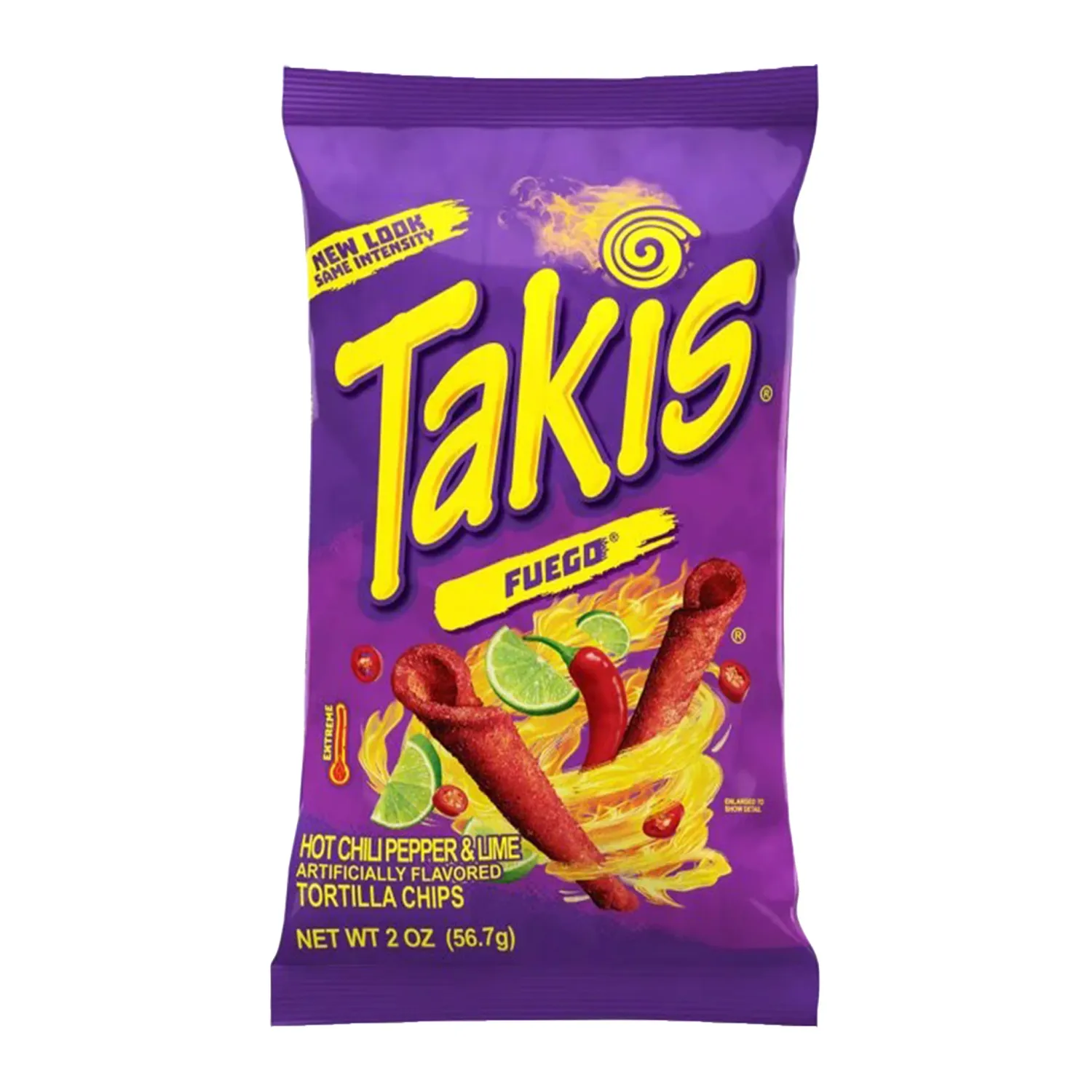 TAKIS FUEGO HOT CHILLI PEPPER&amp;LIME 2oz (56.7g), 42 ct