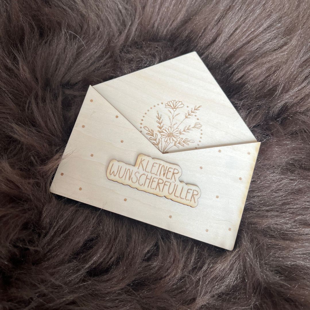Briefumschlag aus Holz – Für Gutscheinkarten & Geldgeschenke, personalisierbar