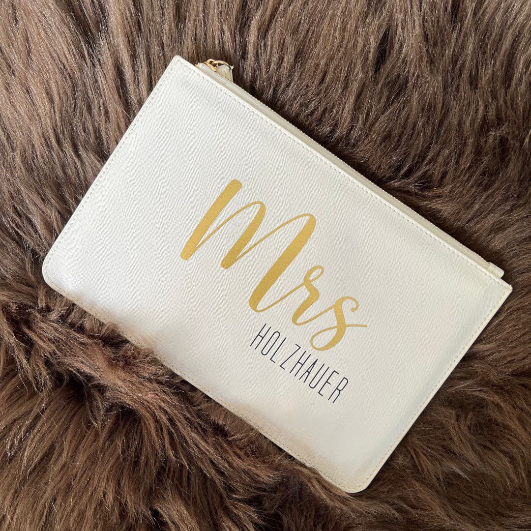 Personalisierte Clutch-Handtasche Personalisierte Clutch-Handtasche "Bride-Edition"