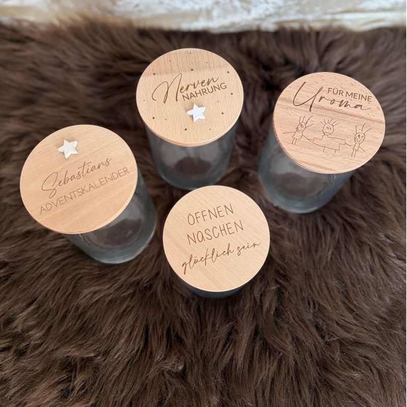 „Personalisierbares Vorratsglas – Kleiner Inhalt, große Freude!“