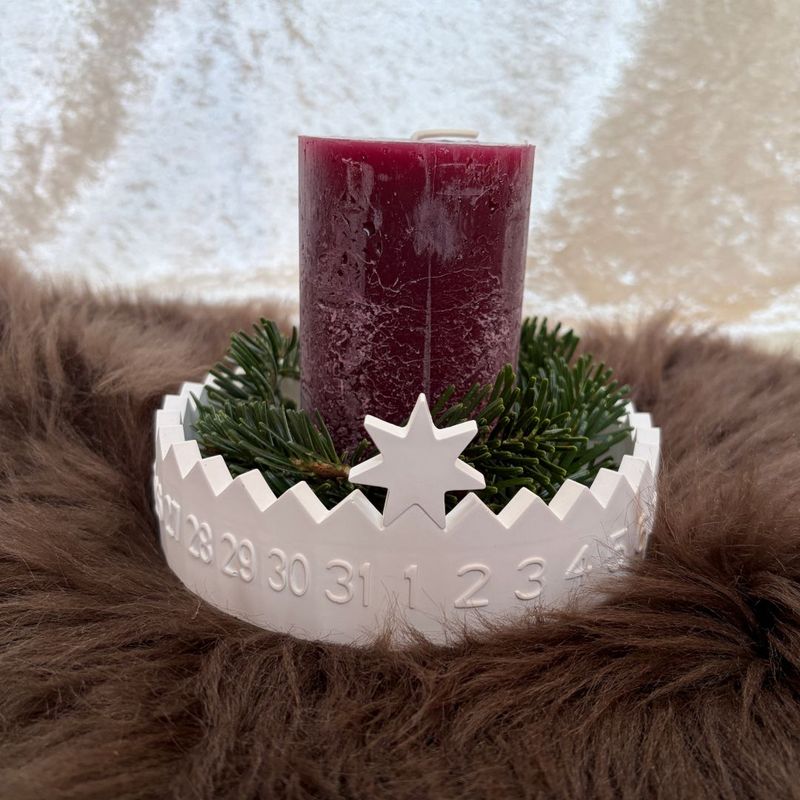 Keraflott Adventskalender-Schale mit Stern (Weiß)