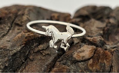 Enchanted Unicorn Disc Ring – Sterling Silver Dainty Band with Magical Charm