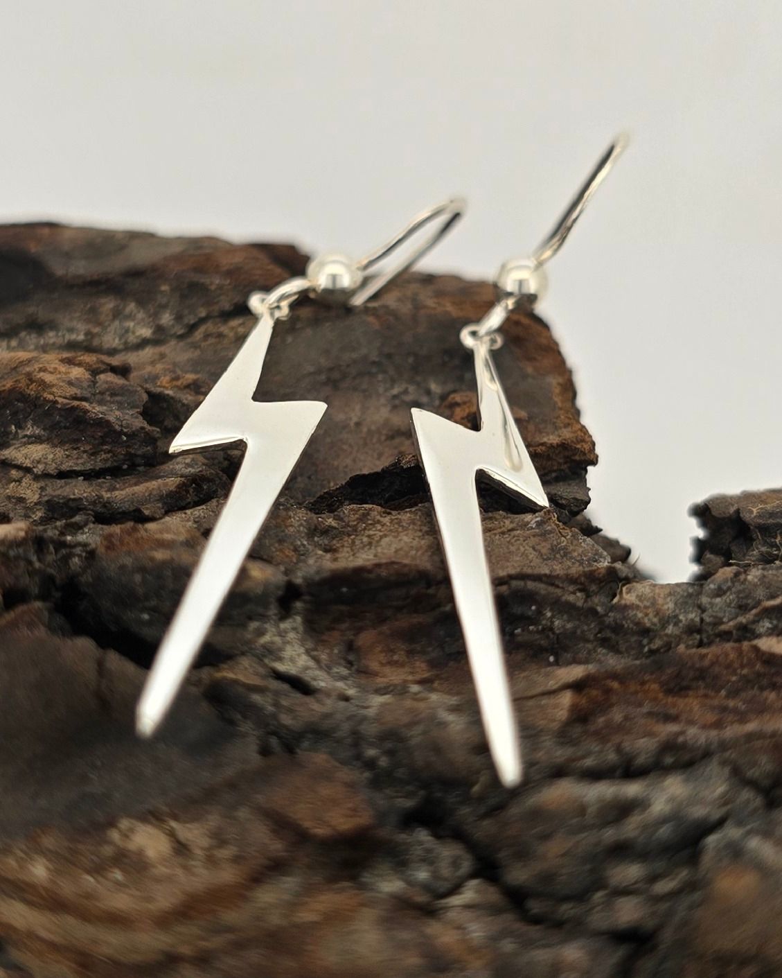 Electric Bolt Drop Earrings – Sterling Silver Lightning Bolt Dangles