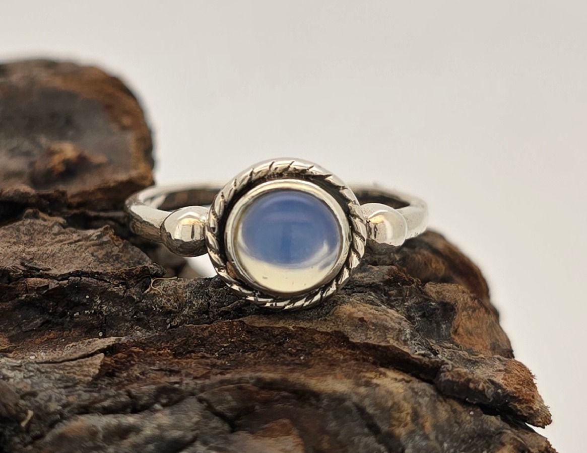 Mystic Moonstone Ring – Oxidized Silver Statement