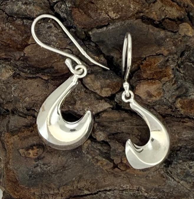 Celestial Hook Earrings – Sterling Silver Crescent-Inspired Dangles
