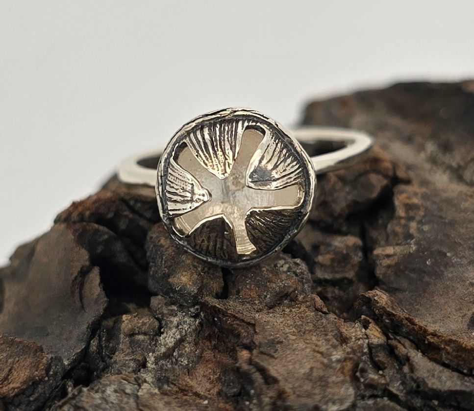 Organic Seed Pod Ring – Sterling Silver Nature-Inspired Band