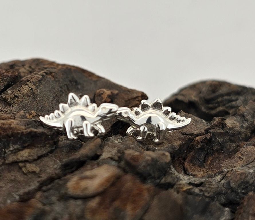 Precious Dino Studs – Dainty Sterling Silver Dinosaur Earrings