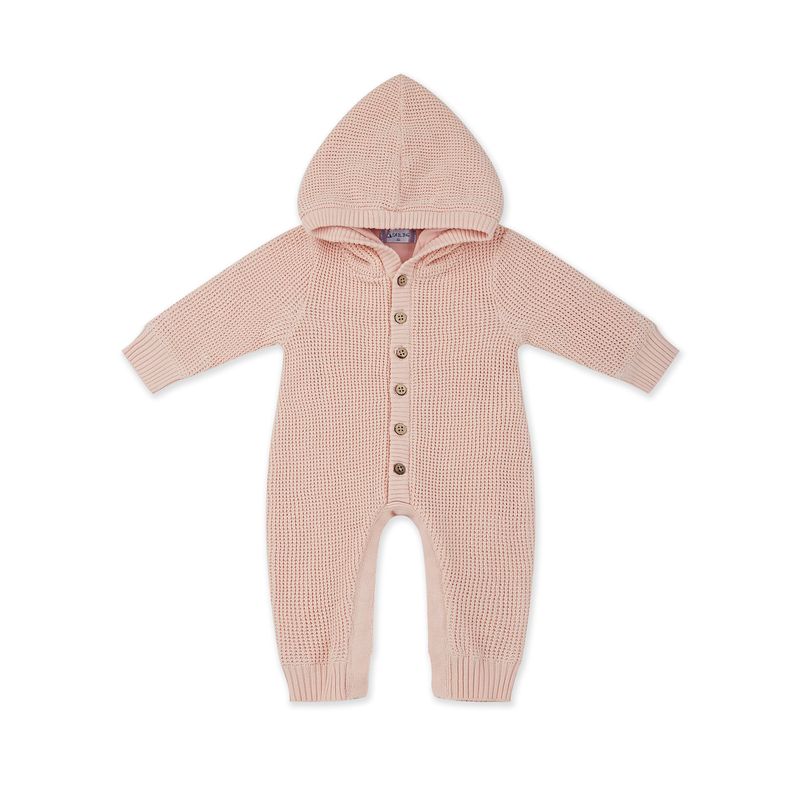 Sailing Baby Strickoverall SL-Coco für Mädchen – Strampler aus 100% Baumwolle mit Kapuze und weichem Innenfutter – schadstoffgeprüfter Einteiler für Herbst, Winter und Frühling