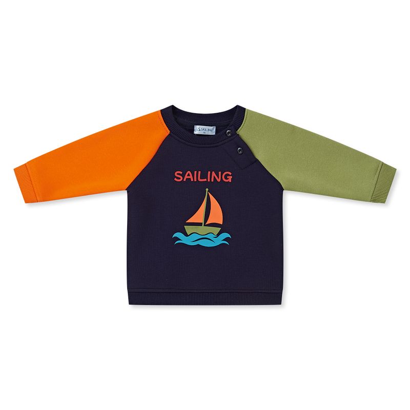 Sailing Baby & Kleinkind Jungen Sweatshirt SL-Fishboy – Hautfreundlich, Innenfleece, OEKO-TEX zertifiziert – Bequemes An- und Ausziehen – Für Frühling, Herbst, Winter