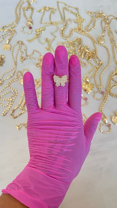 PINK DIAMOND CLUSTER BUTTERFLY RING