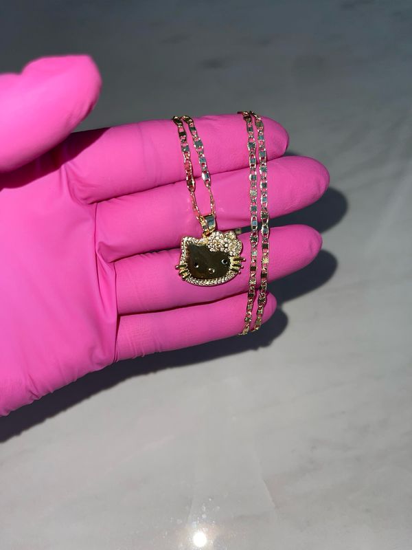 WHITE BOW FACEPLATE HELLO KITTY NECKLACE