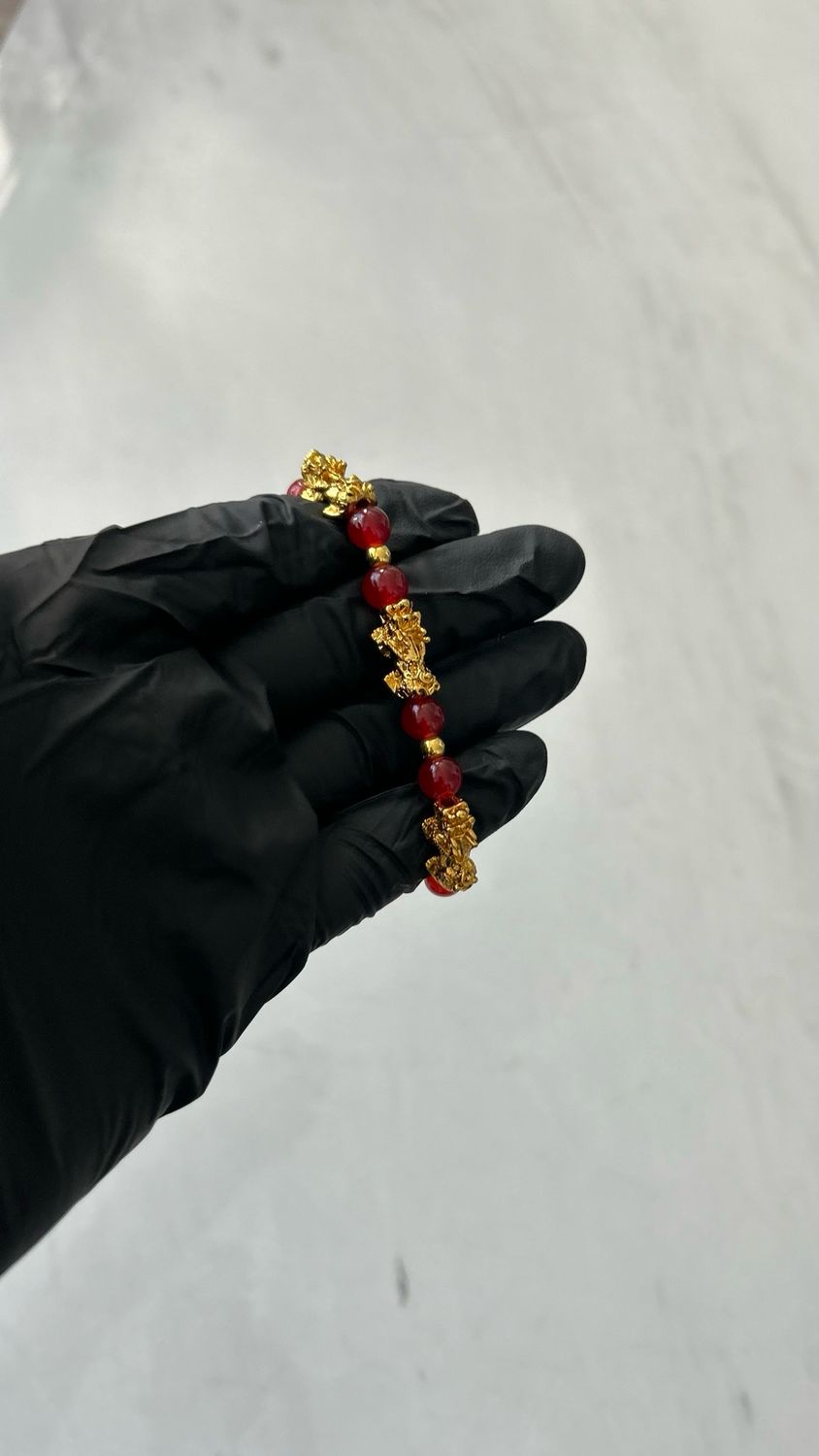 24K BEAD BRACELET - RED